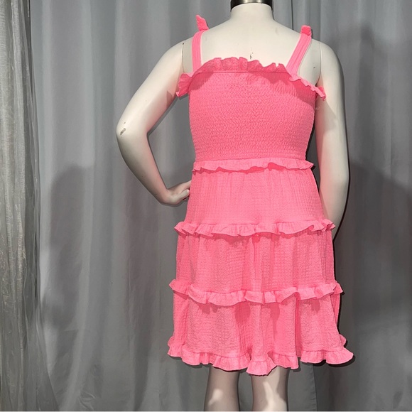 Pink Ruffled Sleeveless Dress - Picture 3 of 5
